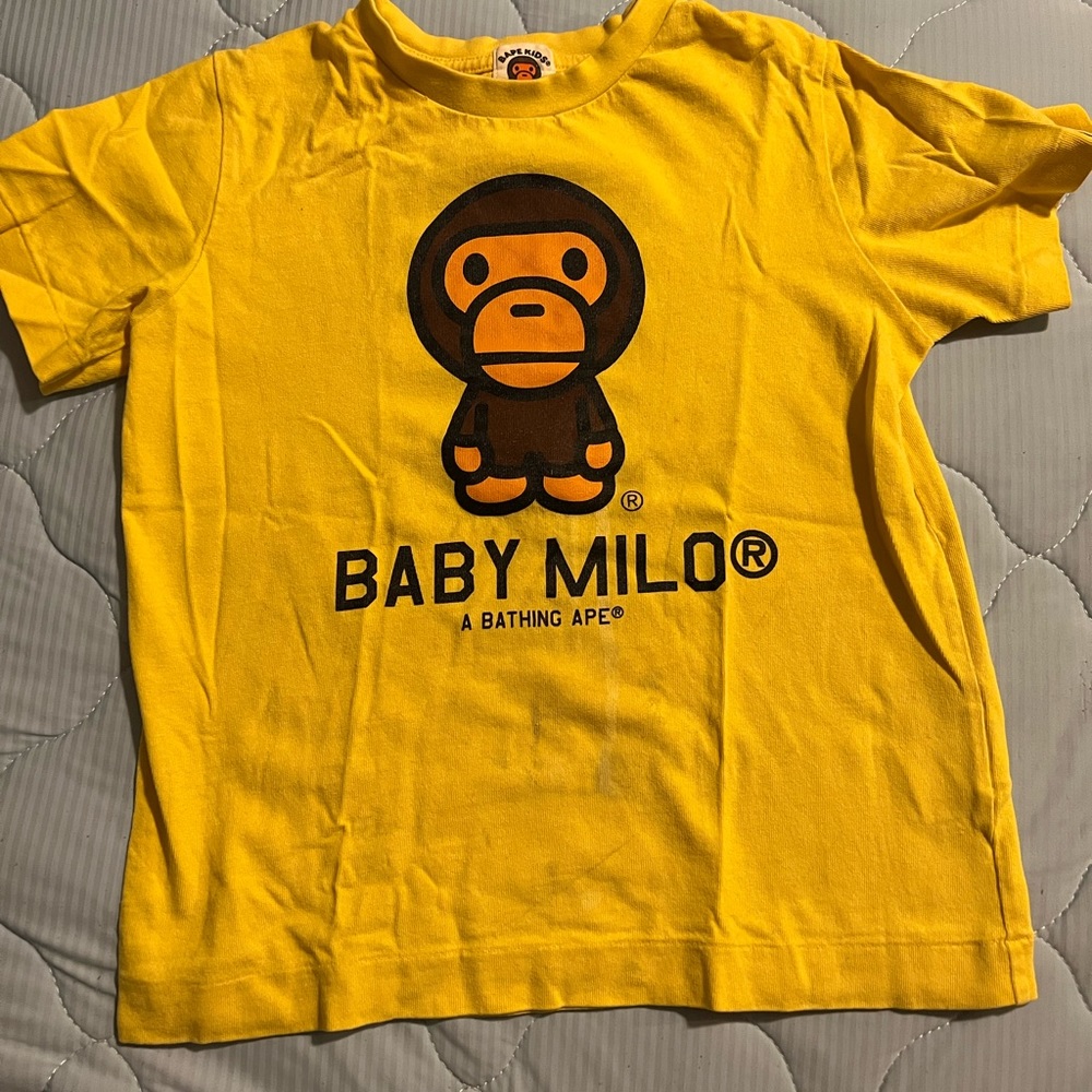 Yellow baby Milo Bape kids shirt size 120